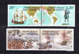 Norfolk Island 1979 Capt. Cook's Voyages 2x2v ** Mnh (59990B) - Isola Norfolk