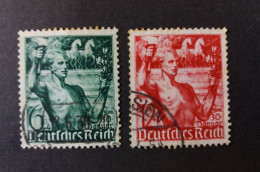 GERMANY ALLEMAGNE EMPIRE DEUTSCHES III REICH 1938 5 ANNIVERSARIO DEL REGIME NAZIONAL-SOCIALISTA CAT. YVERT N.603/604 - Usados