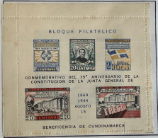 Kolumbien 1944: General Council Of Cundinamarca, 75th Anniv. Mi:CO 452-456  Block - Colombie