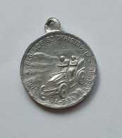 Ancienne Médaille En Alu Regarde St Christophe Puis Va T-en Rassuré - Voiture - Début XXème Siècle - Religion &  Esoterik