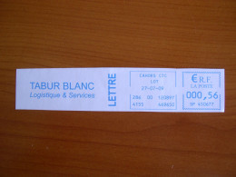 EMA Bleu Sur Fragment  SP 450677 CAHORS  Avec Illustration TABUR BLANC - EMA (Print Machine)