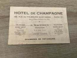Paris.hotel’de Champagne. - District 10