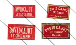 NAMUR Ste Croix - Lot De 4 Petites étiquettes  - Chicorée " La Namuroise " David CAJOT (B314) - Cafés Y Achicoria