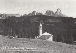 CARTOLINA  C17 PASSO ROLLE,TRENTO,TRENTINO ALTO ADIGE-STRADA-PANEVEGGIO M.1541-LA CHIESETTA VERSO LE PALE-VIAGGIATA 1969 - Trento