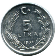 5 LIRA 1983 TURQUIE TURKEY Pièce #AR040.F.A - Turquie