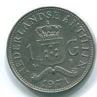 1 GULDEN 1971 ANTILLES NÉERLANDAISES Nickel Colonial Pièce #S11979.F.A - Netherlands Antilles