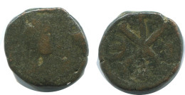 JUSTINUS I CONSTANTINOPOLIS FOLLIS Ancient BYZANTINE Coin 2.2g/15mm #AB433.9.U.A - Byzantium
