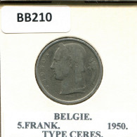 5 FRANCS 1950 DUTCH Text BELGIEN BELGIUM Münze #BB210.D.A - 5 Franc