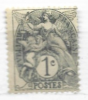 FRANCE N° 107 1C GRIS TYPE BLANC TYPE II ARDOISE SUR JAUNE NEUF SANS CHARNIERE - Nuovi