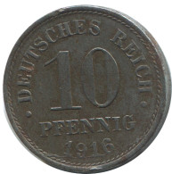 10 PFENNIG 1916 A ALEMANIA Moneda GERMANY #AD502.9.E.A - 10 Pfennig