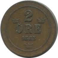 2 ORE 1883 SCHWEDEN SWEDEN Münze #AD003.2.D.A - Schweden