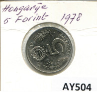 5 FORINT 1978 HUNGRÍA HUNGARY Moneda #AY504.E.A - Ungheria