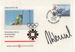 Jugoslavija Yugoslavia 1984 FDC Winter Olympic Games, Sarajevo, Skiing, Andy Wenzel, Bronze Medal - FDC