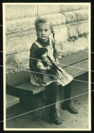 Orig. Foto AK 1942 Portrait Süßes Mädchen Mit Zöpfen, Puppe Im Arm, Cute Girl With Pigtails, Doll In Arms 1942 - Anonymous Persons