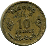 10 FRANCS 1951 MOROCCO Islamic Coin #AH681.3.U.A - Maroc