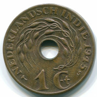 1 CENT 1945 S NIEDERLANDE OSTINDIEN INDONESISCH Koloniale Münze #S10429.D.A - Indes Néerlandaises