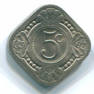 5 CENTS 1967 ANTILLES NÉERLANDAISES Nickel Colonial Pièce #S12483.F.A - Netherlands Antilles