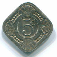 5 CENTS 1957 ANTILLES NÉERLANDAISES Nickel Colonial Pièce #S12402.F.A - Antilles Néerlandaises