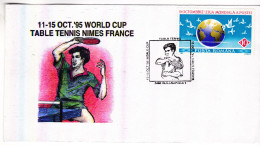 B265 Table Tennis World Cup Nimes France 1995 Cluj-Napoca Romania Postmark - Tennis De Table