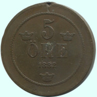 5 ORE 1882 SUÈDE SWEDEN Pièce #AC607.2.F.A - Sweden