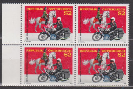 1974 , Mi 1454 ** (1) -  4er Block Postfrisch - 125 Jahre Österreichische Gendarmerie - Unused Stamps