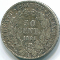 50 CENTIMES 1881 FRANKREICH FRANCE Französisch Münze SILBER VF/XF #FR1185.13.D.A - 50 Centimes