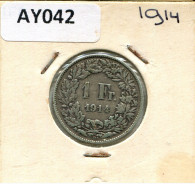 1 FRANC 1914 B SWITZERLAND Coin SILVER #AY042.3.U.A - Andere & Zonder Classificatie