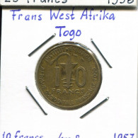 10 FRANCS 1957 TOGO Französisch WESTERN AFRICAN STATES Koloniale Münze #AM522.D.A - Sonstige & Ohne Zuordnung