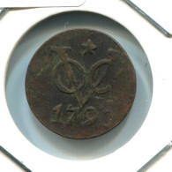 1790 UTRECHT VOC DUIT IINDES NÉERLANDAIS NETHERLANDS NEW YORK COLONIAL PENNY #VOC1669.10.F.A - Indes Neerlandesas