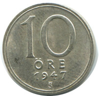 10 ORE 1947 SCHWEDEN SWEDEN SILBER Münze #AD035.2.D.A - Schweden