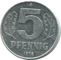 5 PFENNIG 1975 A DDR EAST DEUTSCHLAND Münze GERMANY #AE013.D.A - 5 Pfennig