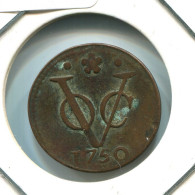 1750 HOLLAND VOC DUIT NETHERLANDS INDIES NEW YORK COLONIAL PENNY #VOC1884.10.U.A - Indes Néerlandaises