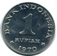 1 RUPIAH 1970 INDONÉSIE INDONESIA Pièce #AZ175.F.A - Indonesië