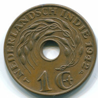 1 CENT 1942 INDIAS ORIENTALES DE LOS PAÍSES BAJOS INDONESIA Bronze #S10305.E.A - Indes Néerlandaises