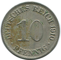 10 PFENNIG 1910 A GERMANY Coin #DB289.U.A - 10 Pfennig