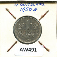 1 DM 1950 G DEUTSCHLAND Münze GERMANY #AW491.D.A - 1 Marco