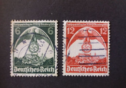 GERMANY ALLEMAGNE EMPIRE DEUTSCHES III REICH 1935 3 CONGRESSO NAZIONAL-SOCIALISTA CAT. YVERT N.545/546 - Gebraucht