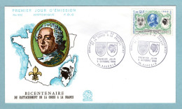 FDC France 1968 - Rattachement De La Corse à La France - Louis XV - YT 1572 - Ajaccio - 1960-1969