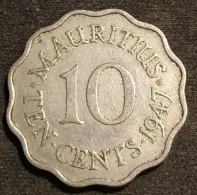 RARE - ILE MAURICE - MAURITIUS - 10 CENTS 1947 - King Emperor George VI - KM 24 - Mauricio