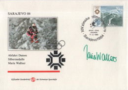 Jugoslavija Yugoslavia 1984 FDC Winter Olympic Games, Sarajevo, Skiing, Maria Walliser, Silver Medal - FDC