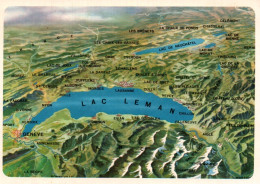 CPM - LAC LÉMAN - Carte Topographique ...Edition Aeschlimann - Autres & Non Classés