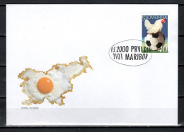 Slovenia 2000 Football Soccer, UEFA European Championship Stamp On FDC - Championnat D'Europe (UEFA)