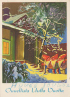 SANTA CLAUS Happy New Year Christmas GNOME Vintage Postcard CPSM #PBB482.A - Santa Claus