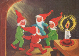 PÈRE NOËL Bonne Année Noël GNOME Vintage Carte Postale CPSM #PBA959.A - Kerstman