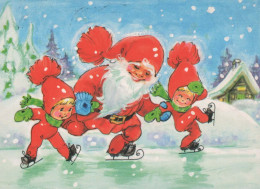 BABBO NATALE Buon Anno Natale GNOME Vintage Cartolina CPSM #PBA923.A - Kerstman