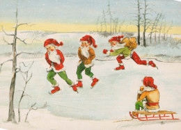 WEIHNACHTSMANN SANTA CLAUS Neujahr Weihnachten GNOME Vintage Ansichtskarte Postkarte CPSM #PBA900.A - Kerstman