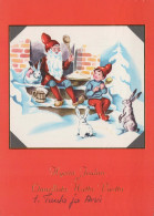 WEIHNACHTSMANN SANTA CLAUS Neujahr Weihnachten GNOME Vintage Ansichtskarte Postkarte CPSM #PAY153.A - Kerstman