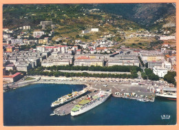 Ppgf/ CPSM - HAUTE CORSE - BASTIA - LA PLACE SAINT NICOLAS ET LES QUAIS- Vue Aérienne - Ferrys à Quai - Bastia