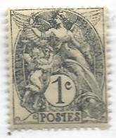 FRANCE N° 107 1C GRIS TYPE BLANC PAPIER GC IMPRESSION FLOUE NEUF SANS CHARNIERE - Unused Stamps