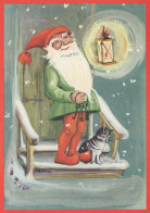 BABBO NATALE Buon Anno Natale GNOME Vintage Cartolina CPSM #PAW535.A - Santa Claus